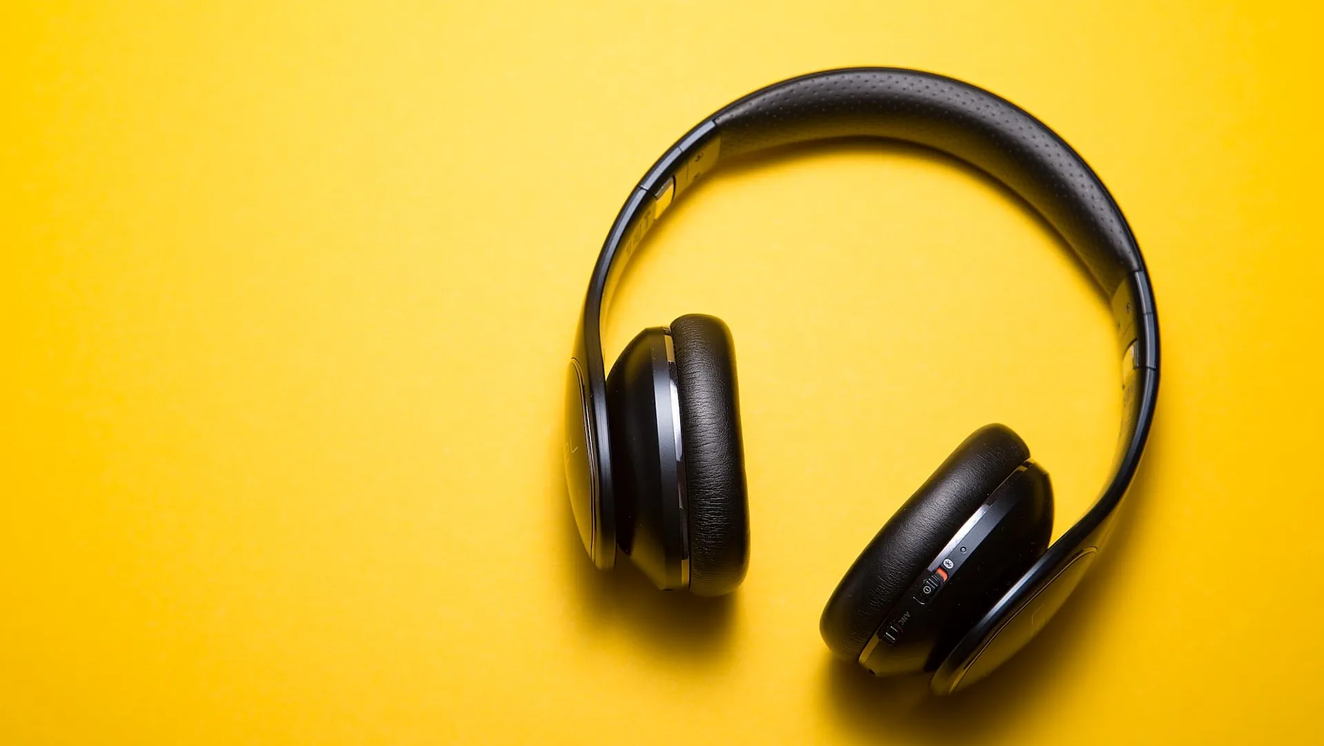 Headphone on a yellow background